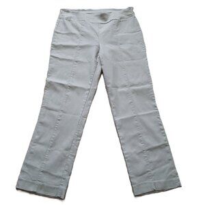 Women's Chapter One Beige Pullon Stretch Cropped Tapered Pants Size 10 Cropped